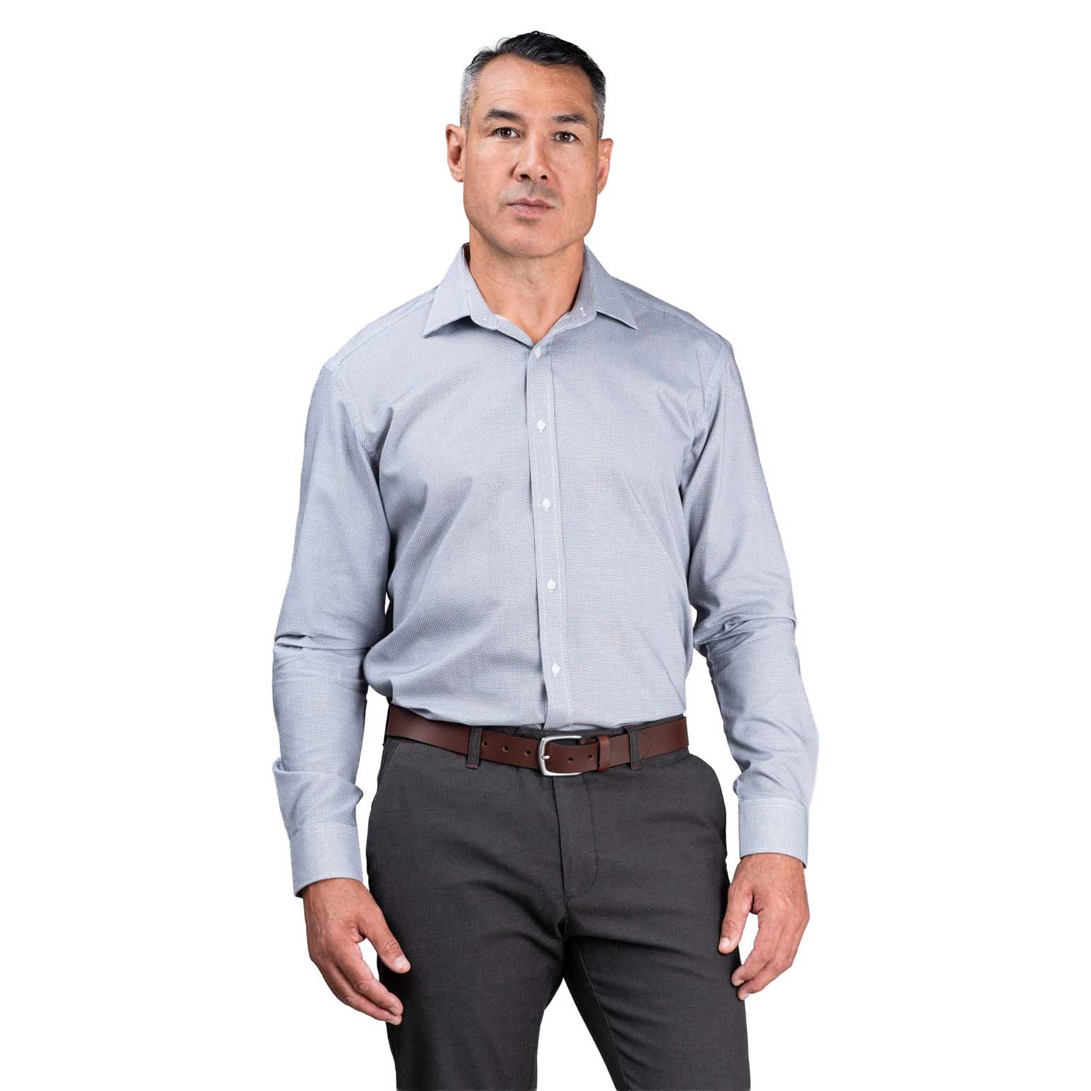 Rembrandt London Blue & Maroon Microdesign Print Shirt